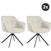 2x Eetkamerstoel Jesse - Linnen Beige