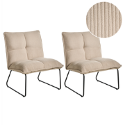 BJASTA - Fauteuils set van 2 - Beige - Corduroy