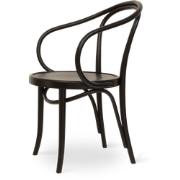 Venice No. 9 houten eetkamerstoel met armleuningen zwart gebeitst