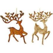 5.8 inch Reindeer Orna X 2. 5x5x10 cm kerstornament