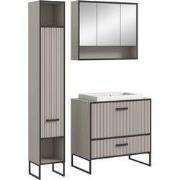 Furnilux Badkamer 3 Delen Lichtgrijs, Crèmekleurig