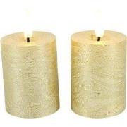 Ledkaars Lyon ro 5x5x9 cm goud s2