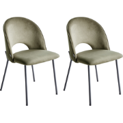 COVELO - Eetkamerstoel set van 2 - Donkergroen - Fluweel