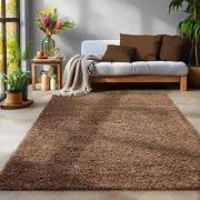 Tapijtenloods Basic Shaggy vloerkleed Bruin Hoogpolig- 60x110 CM