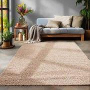 Tapijtenloods Basic Shaggy vloerkleed Beige Hoogpolig- 140x200 CM