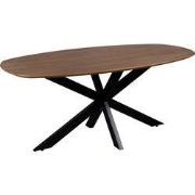 QUVIO Eettafel Sofia - Deens ovaal - 180x90 cm - Bruin