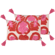 FRAKSINUS - Sierkussen set van 2 - Roze/Rood - 30 x 50 cm - Katoen