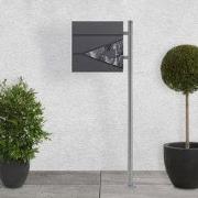 Staande brievenbus met krantenvak 37x36,5x11 cm antraciet/zwart marmer...