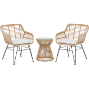 TRESTINA - Bistroset voor 2 - Natuurlijk - PE rotan