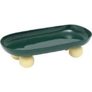 Present Time - Dienblad Double Funky Oval - Retro green & soft yellow