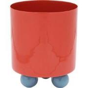 Present Time - Bloempot Double Funky Small - Bright red & classic blue