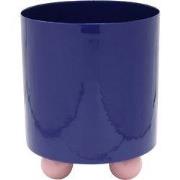 Present Time - Bloempot Double Funky Large - Cobalt blue & soft pink