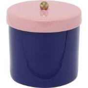 Present Time - Storage Jar Double Funky Small - Cobalt blue & soft pin...