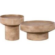 Lewis & Loft Salontafel Luus - Mangohout - Rond - Bruin - Set van 2