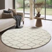 Rond Boho Klasik | Laagpolig Vloerkleed | Modern Tapijt | Woonkamer, S...