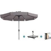 Madison Flores Luxe stokparasol Ø300 cm. - Taupe met Granada voet en h...