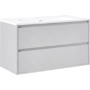 BAHIA - Wandgemonteerd meubel met wasbak - Grijs - MDF