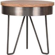 LABEL51 Bijzettafel Saran - Grijs - Metaal - 44 cm - Rond