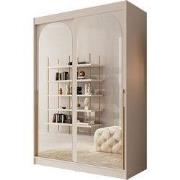 Meubella - Moniq - Kledingkast met schuifdeuren - Beige - 150x65x215 c...