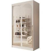 Meubella - Moniq - Kledingkast met 2 schuifdeuren - Wit - 120x65x215 c...