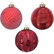 Kerstbal glas gl-mat d10 cm rood a3
