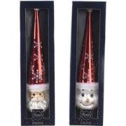 Piek glas figuur d7,5 en h30 cm rood/wit