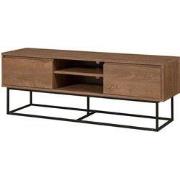 TV-meubel 2 vakken en 2 laden walnoot decor L140 cm - Rodez