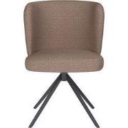 Eetkamerstoel Taupe - Metaal Zwart - Stan