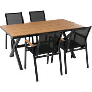 TIANO - Tuinset 4-zits - Zwart - Aluminium