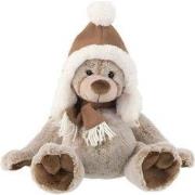 Beer hoed pluche polyester bruin s 32x21x30 cm