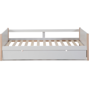 Ingebouwde 90x190 cm lits gigognes met glanzend witte afwerking en lic...