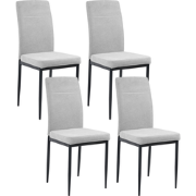 RINER - Eetkamerstoel set van 4 - Grijs - Polyester