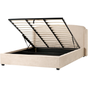 BERNAY - Bed met opbergruimte  - Taupe - 180 x 200 cm - Polyester