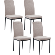 RINER - Eetkamerstoel set van 4 - Taupe - Polyester