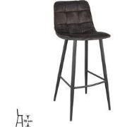 LABEL51 Barkruk Jelt - Antraciet - Velours - Zithoogte 78