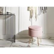 SILAS - Poef - Pastelroze - Fluweel
