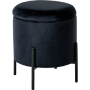 WENONA - Opbergpoef - Zwart - Fluweel