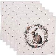 Clayre & Eef Servetten Katoen Set van 6 40x40 cm Beige Katoen