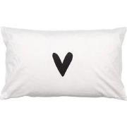 Clayre & Eef Kussenhoes 30x50 cm Wit Polyester Hart