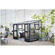 Muurkas Veranda 6,6 antraciet 3 mm veiligheidsglas 10 mm polycarbonaat