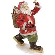 Clayre & Eef Beeld Kerstman 14x11x20 cm Rood Polyresin