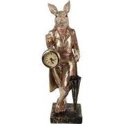 Clayre & Eef Beeld Konijn 35 cm Wit Goudkleurig Polyresin