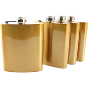 HIXA Heupfles - Goud - 4 Stuks - Flacon - Veldfles - RVS - Drinkfles -...