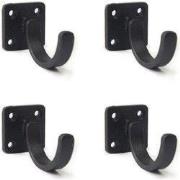 Kapstokhaak olifant | Set van 4 | Wandhaak | Zwart