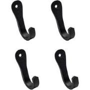 Kapstokhaak rond | Set van 4 | Wandhaak | Klein zwart