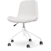 Nout-Fé bureaustoel teddy gebroken wit - wit onderstel