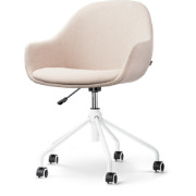 Nout-Mae bureaustoel beige - wit onderstel