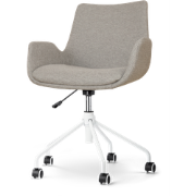 Nout-Eef bureaustoel warm grijs - wit onderstel
