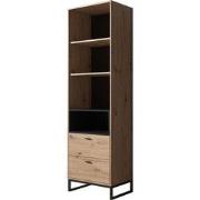 Meubella - Boekenkast Ozzy - Eiken - Zwart - 60 cm