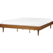 TOUCY - Tweepersoonsbed - Lichtbruin - 180 x 200 cm - Rubberhout